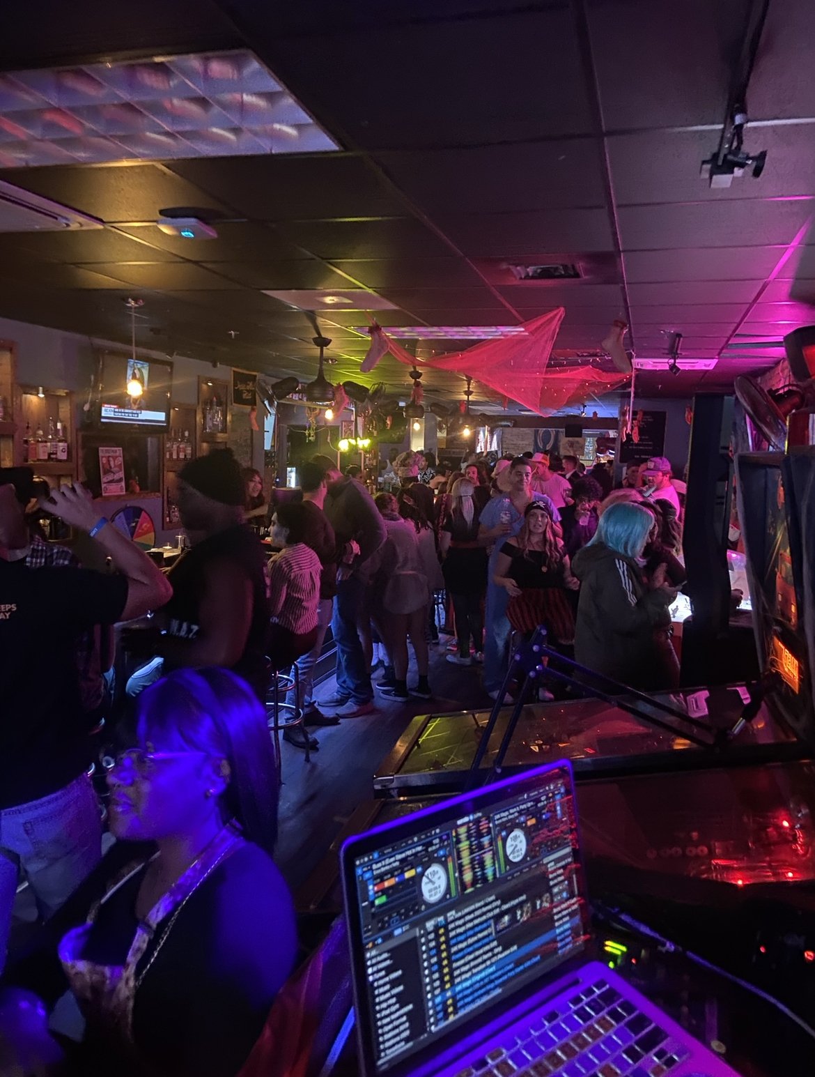 The arcade floor and bar at Play Pensacola
